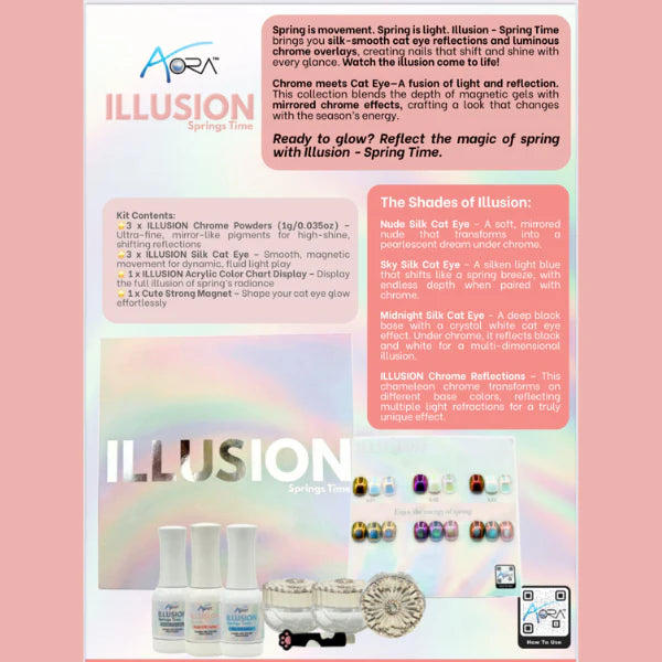 AORA CHROME CAT EYE ILLUSION SPRING TIME KIT/8PCS