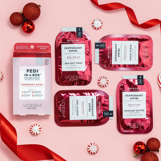 Voesh Pedi in A Box Peppermint Swirl Limited*