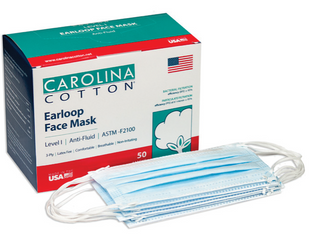 Carolina Cotton - Earloop Face Masks - 50 ct / Box - Nex Beauty Supply