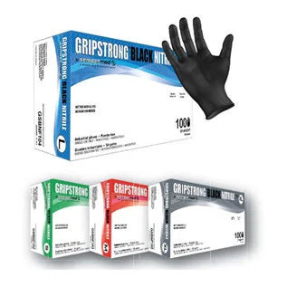 SemperMed Gripstrong Black Nitrile Powder Free Gloves 100pcs Black