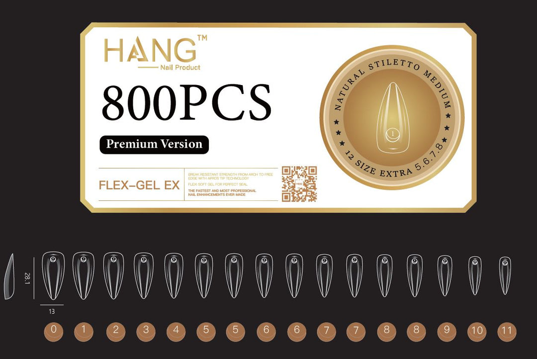 Hang Soft Gel Ex Nail Tip -Stiletto