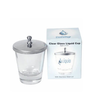 Liquid Cup - Clear Glass with Lid