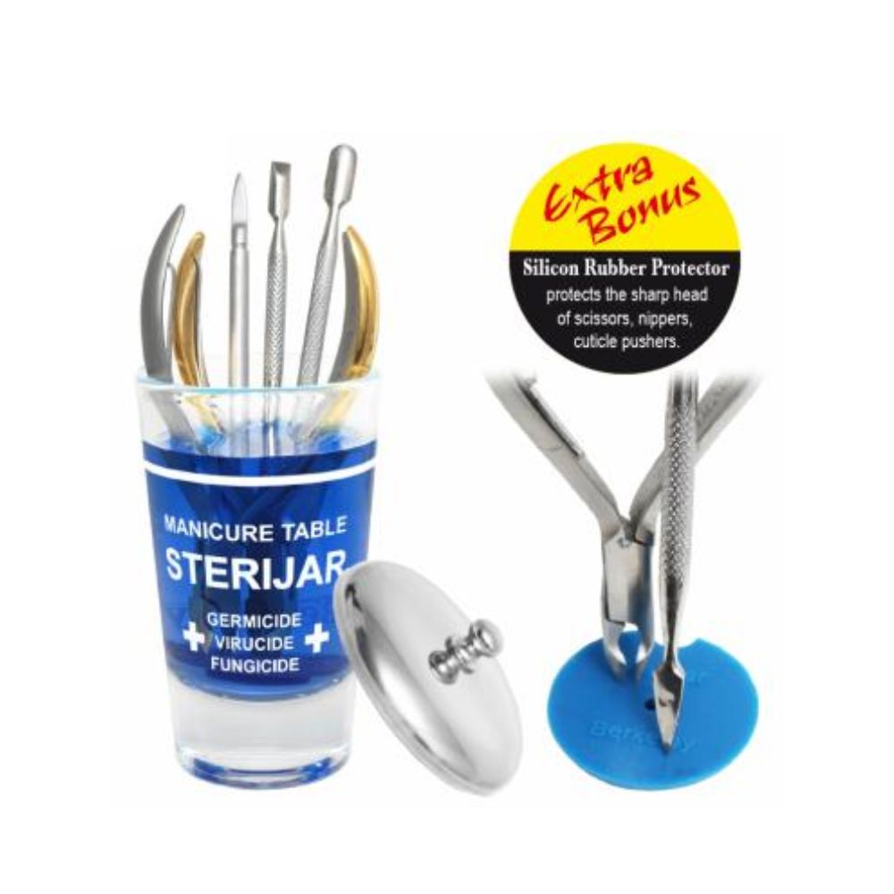 Manicure Table SteriJar with Silicone Rubber Protector | 4 fl oz