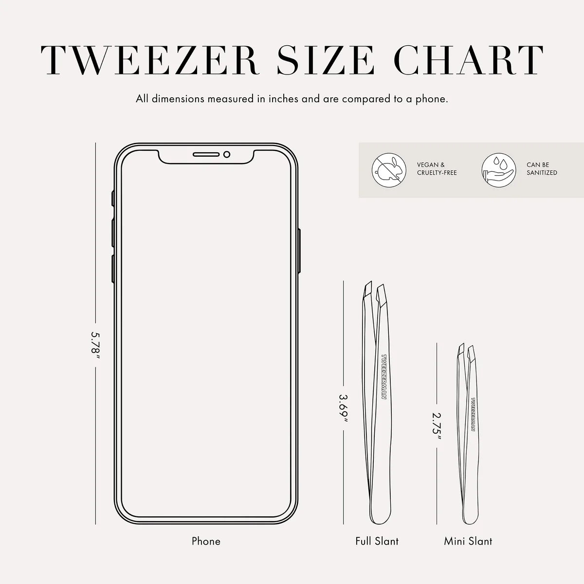 Tweezerman Dusted Onyx Mini Slant Tweezer