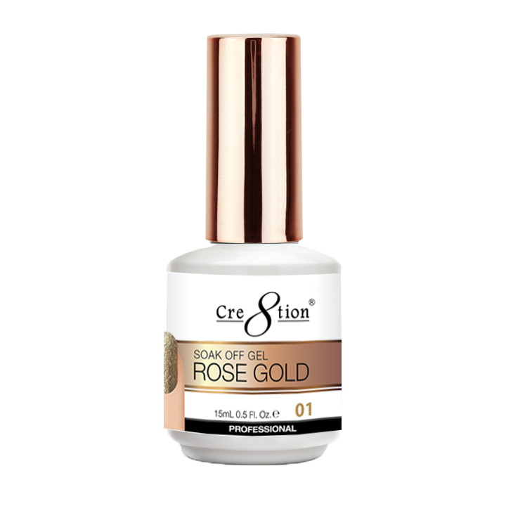Cre8tion Soak Off Gel Rose Gold #1 - Nex Beauty Supply