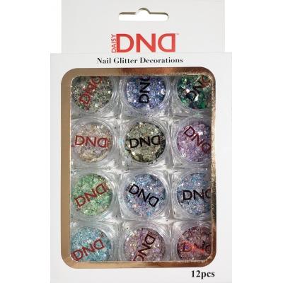 DND - NAIL ART GLITTER DECORATIONS - 12PCS - Nex Beauty Supply