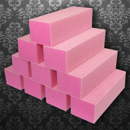 Buffer PINK White Grits-1 DOZEN - Nex Beauty Supply